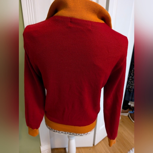 Vintage 90s Munsingwear Penguin Golf Sweater Men’s Red Mustard Made In Japan - Picture 4 of 12